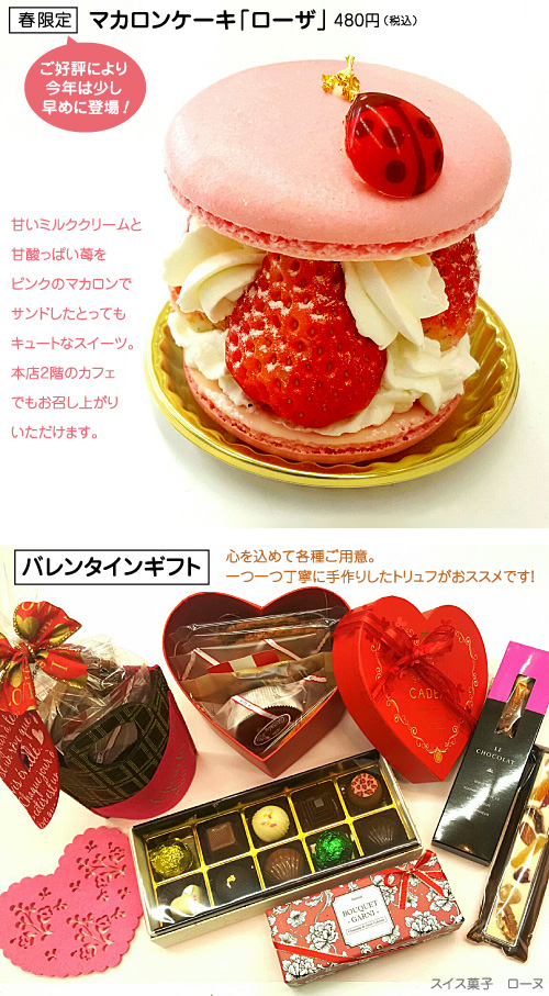 春限定マカロンケーキ「ローザ」とバレンタインギフト